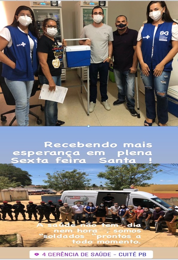 SECRETARIA DE SAÚDE RECEBE NESTA SEXTA-FEIRA SANTA A 11ª REMESSA DA CAMPANHA CONTRA COVID-19 DA 4ª GRS/CUITÉ-PB