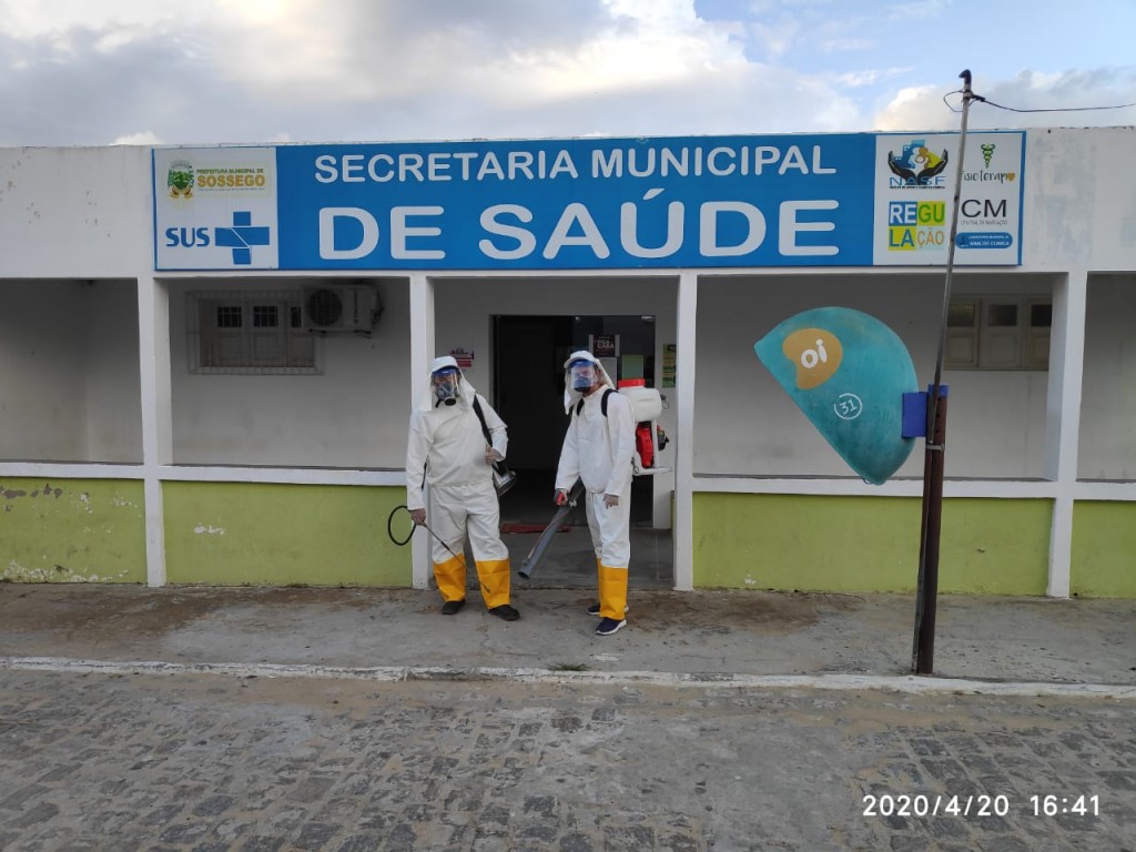 COVID-19: Prefeitura de Sossego realiza desinfecção em diversos locais da cidade