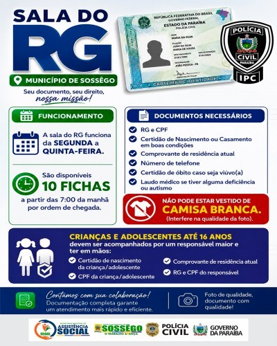 📢 ATENÇÃO, POPULAÇÃO DE SOSSÊGO!