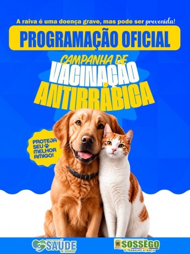 SECRETARIA DE SAÚDE DE SOSSÊGO REALIZA VACINAÇÃO ANTIRRÁBICA NO MUNICIPIO